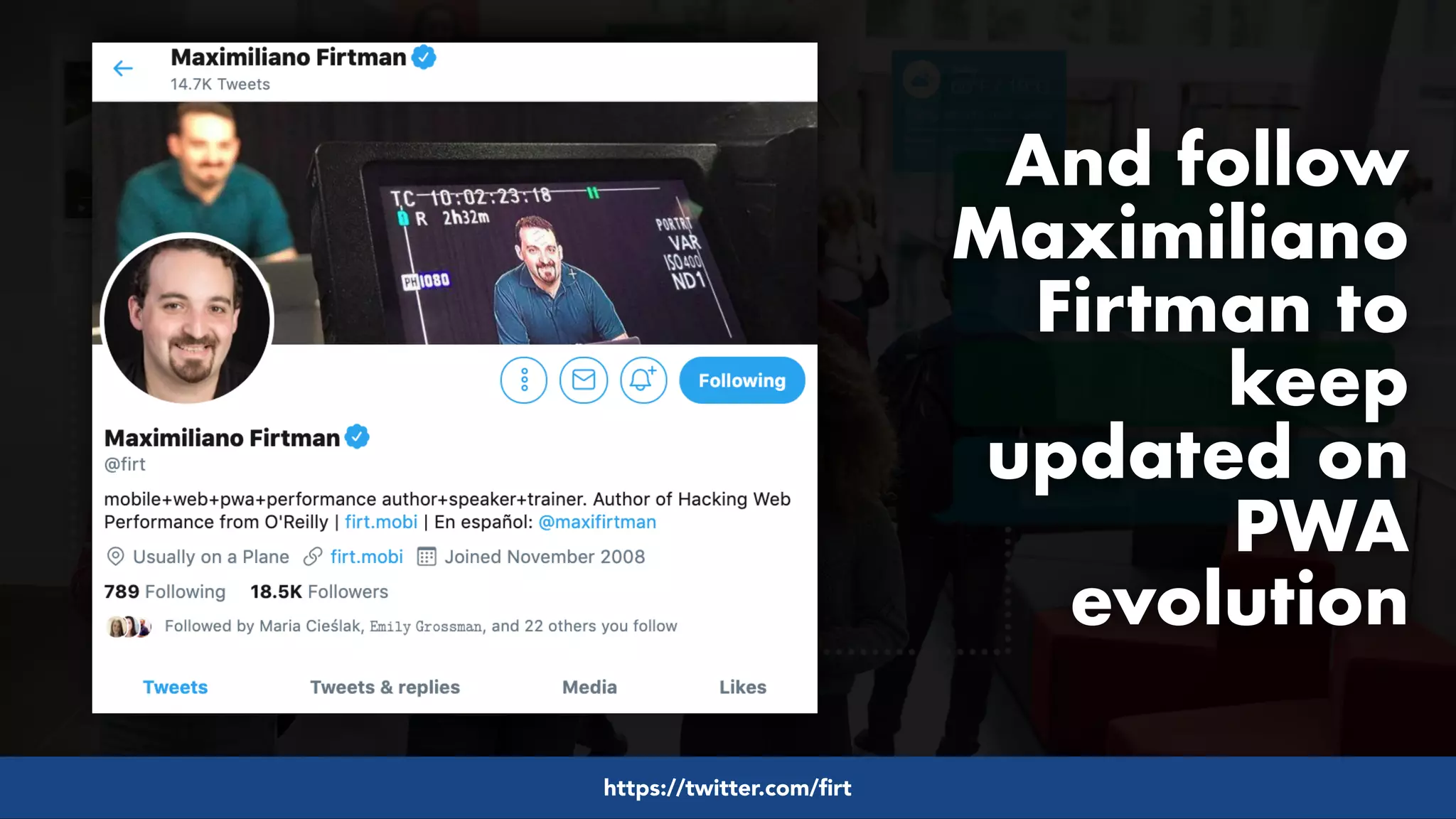 #pwaseo by @aleyda from #orainti at @digitaleliteday!
https://twitter.com/firt
And follow
Maximiliano
Firtman to
keep
updated on
PWA
evolution
 