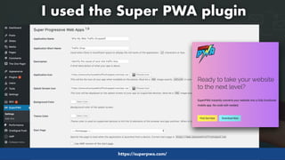 #pwaseo by @aleyda from #orainti at #searchyhttps://superpwa.com/
I used the Super PWA plugin
 