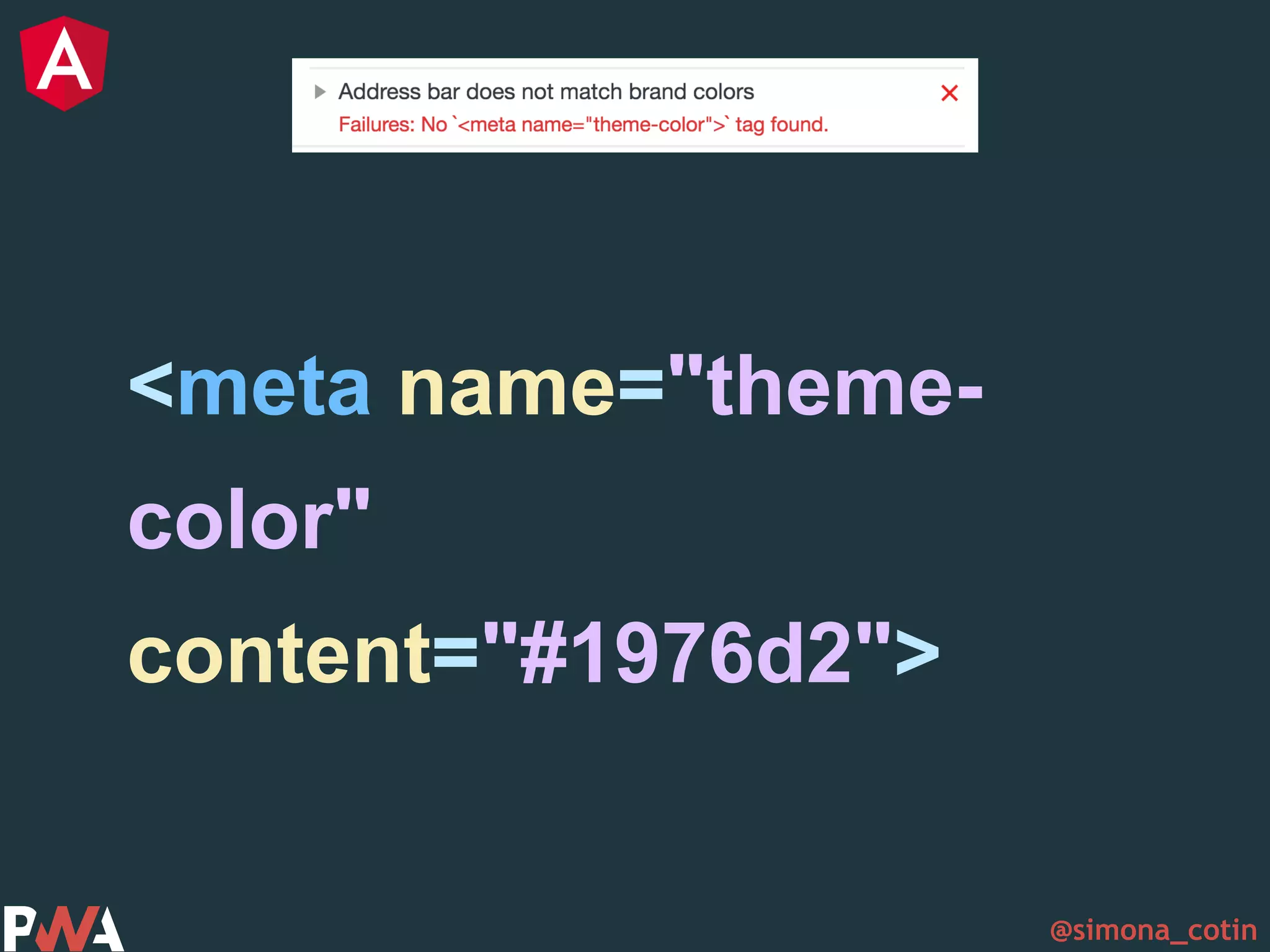 @simona_cotin <meta name="theme- color" content="#1976d2"> 