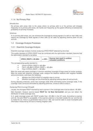 UMTS Drive Test Analysis and Examples | PDF
