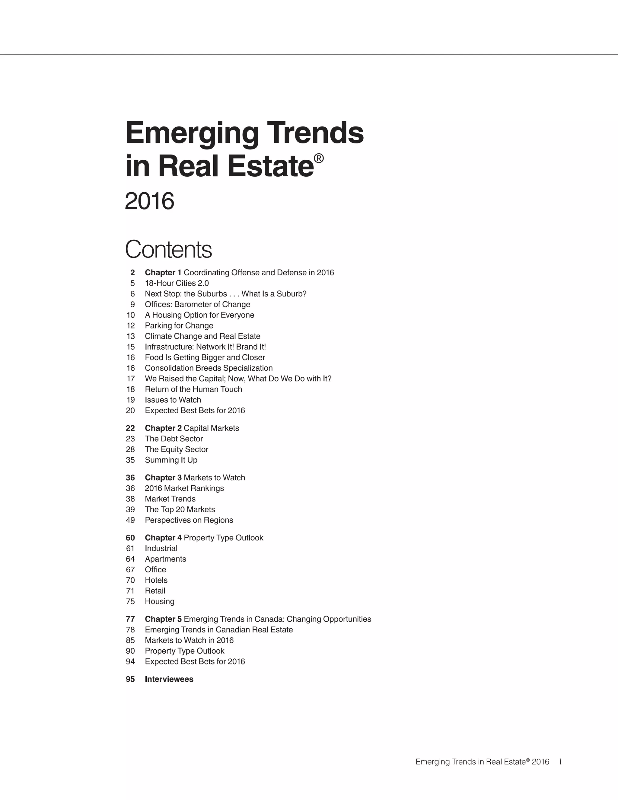 PWC / ULI Emerging Trends in Real Estate 2016