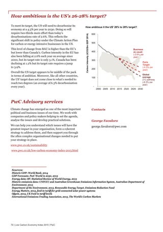 Etude PwC Low Carbon Economy Index (oct. 2015)