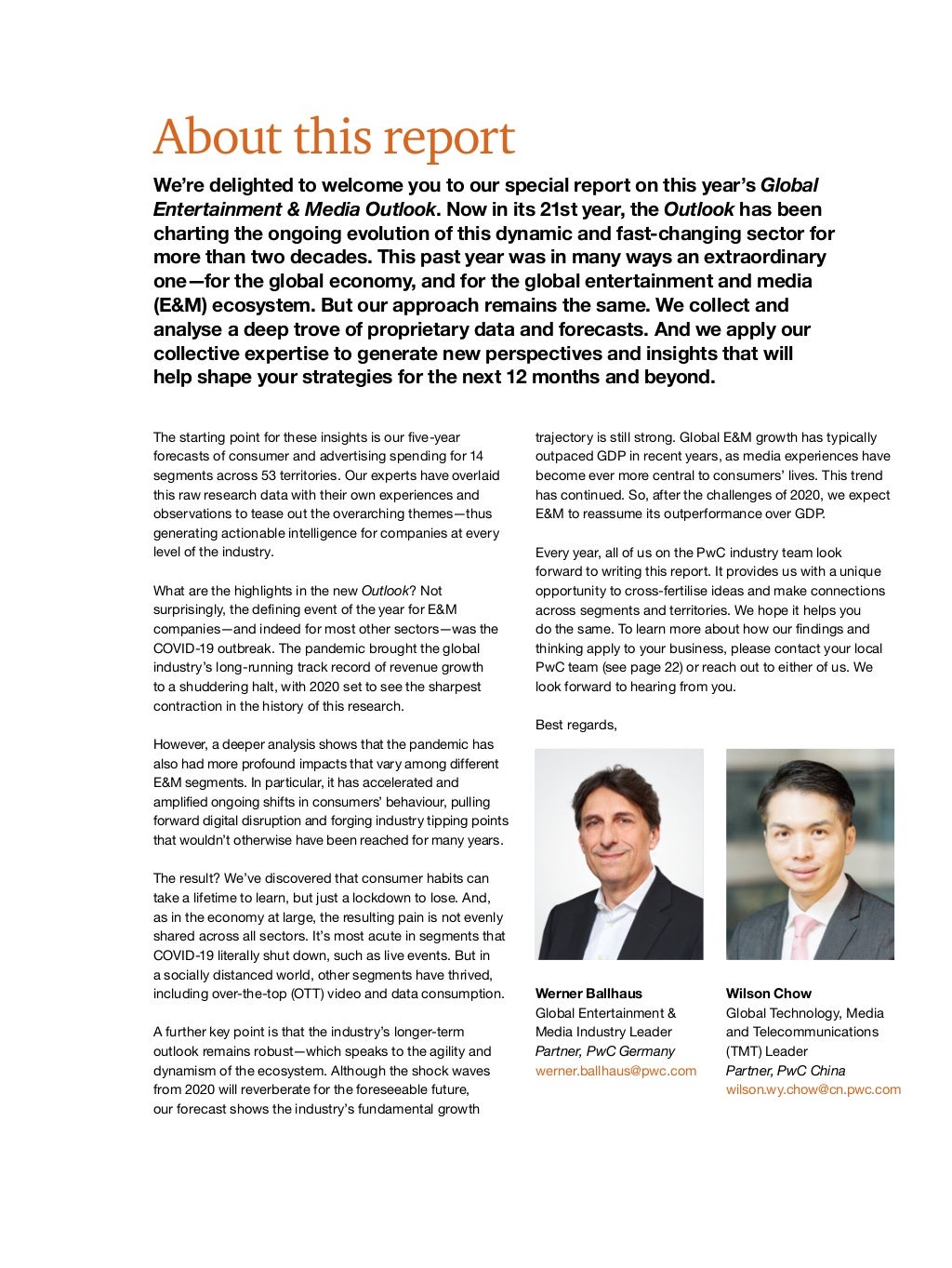PWC: Global Entertainment & Media Outlook: 2020 - 2024