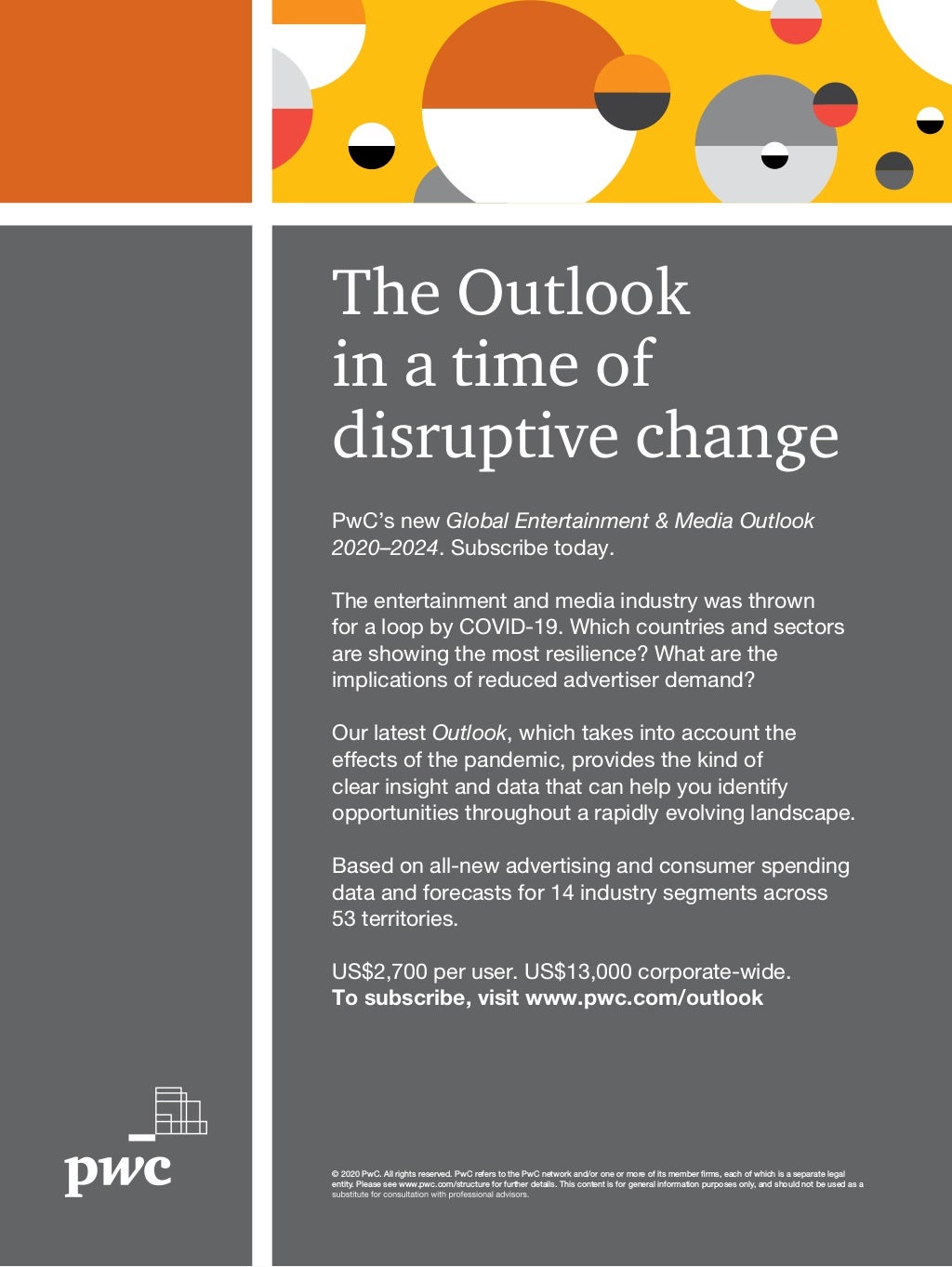 PWC: Global Entertainment & Media Outlook: 2020 - 2024