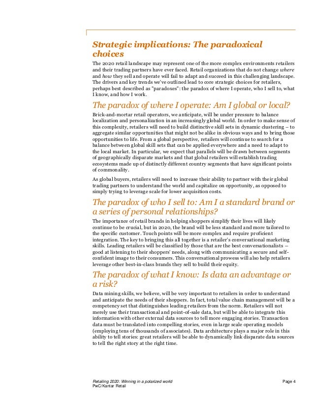 Le Retail En Tude Pwc Et Kantar Retail English Essay Sample also Advanced English Essay Business Plan Writers Australia