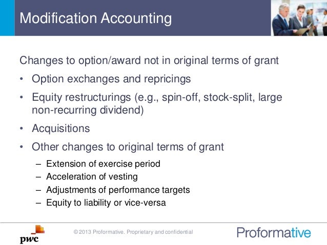 Accounting for stock options granted