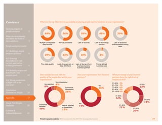Trends in people analytics: With excerpts from the 2015 PwC Saratoga Benchmarks 19
Contents What are the top 3 barriers to...