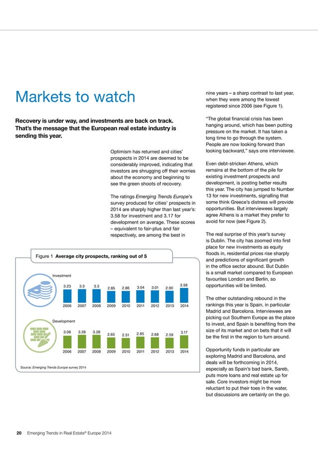 Etude PwC/ULI Emerging Trends in Real Estate® Europe 2014