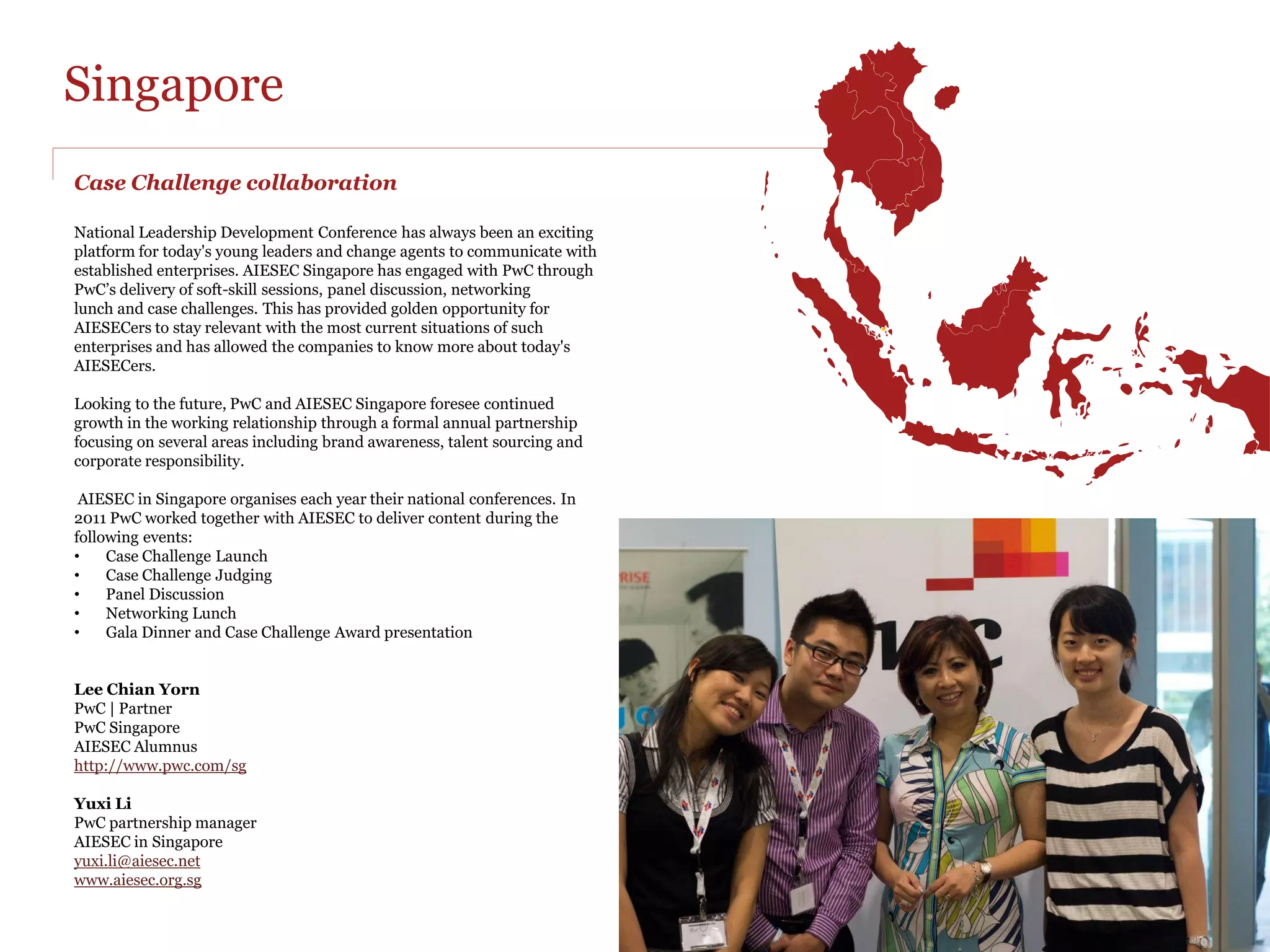 Kazakhstan
   Top Talents

   PwC continues to work with the international student organization AIESEC. We’ve just
   finished our annual joint project ‘Top Talents’. This project aims to bring together
   professionals with young generation, to encourage experience and knowledge exchange for
   further growth.




“We received a great experience of
professional consultants’ expertise.
Practiced our team work and conflicts
                                                                                             This time, our Tax Manager Mariya Rychkova, shared her
solving skills. It was much more                                                             knowledge and experience with more than 20 young
interesting than just reading the theory”                                                    professionals from Almaty. For more than a month
Dmitriy Krasilnikov, participant                                                             students challenged themselves to present the best
                                                                                             solution on “Unpaid taxes and penalties from the past
                                                                                             periods” business case.

                                                                                             At the end of the project each group presented their
                                                                                             business cases and the best ones were granted with
                                                                                             valuable prizes. Four students received internships in PwC,
                                                                                             Tax and Assurance departments. In the course of the
                                                                                             internship students will work on projects together with
                                                                                             experienced consultants, go on business trips and obtain
                                                                                             useful skills.

                                                                                             Marina Karpova
                                                                                             PwC | Marketing Specialist
                                                                                             PricewaterhouseCoopers Kazakhstan
                                                                                             http://www.pwc.com/kz
 