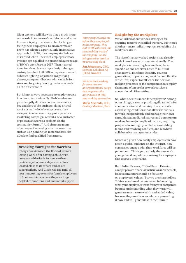 Etude Pwc Ceo Survey Janvier 14 Etude Pwc Ceo Survey Janvier 14