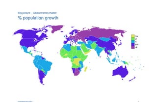 Big picture – Global trends matter

% population growth




PricewaterhouseCoopers               4
 