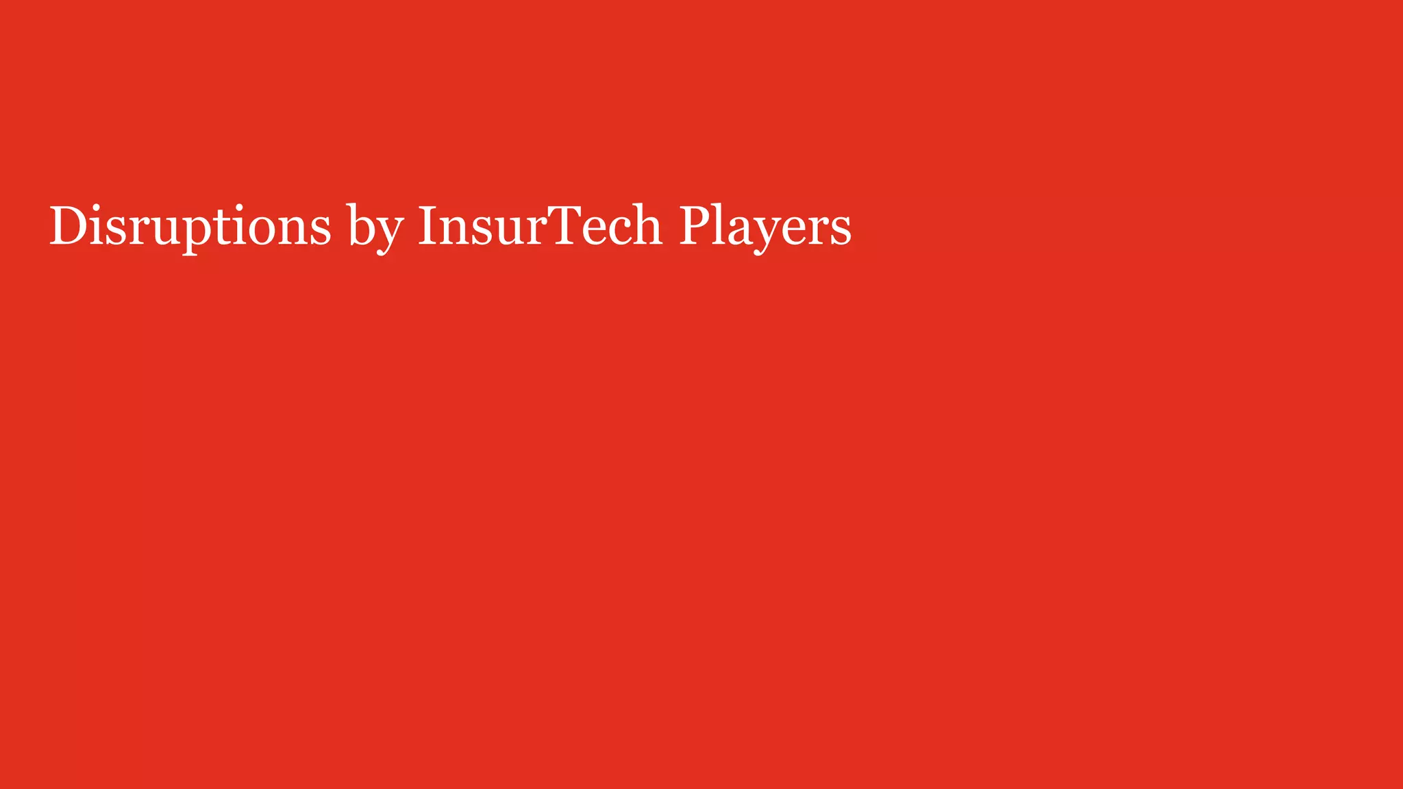 Disruptions by InsurTech Players
 