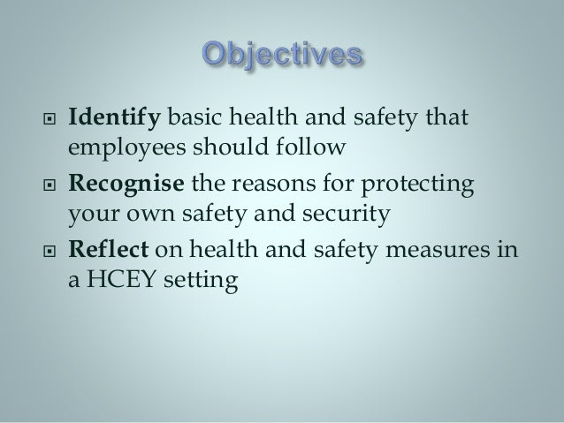 know the health and safety policies and procedures of the work setting essay Free essay: mu 24 - contribute to children and young people's health these include the health and safety at work act 1974 which was created to outcome 1: understand how to plan and provide environments and services outline the health and safety policies and procedures of your work setting. know the health and safety policies and procedures of the work setting essay Free essay: mu 24 - contribute to children and young people's health these include the health and safety at work act 1974 which was created to outcome 1: understand how to plan and provide environments and services outline the health and safety policies and procedures of your work setting.