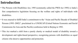 Pwd Rights โPersons with Disabilities Act 1995: Overviewโ | PPTX