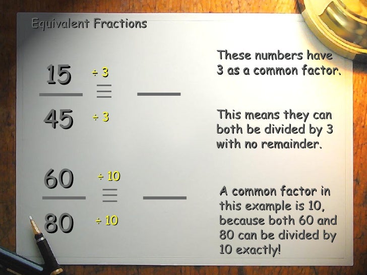 EQUIVALENT FRACTIONS