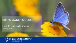 BRAND OWNER’S GUIDE
How to use trade marks
January 2017
 