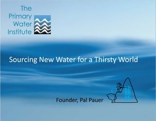 Sourcing New Water for a Thirsty World
Founder, Pal Pauer
1
 