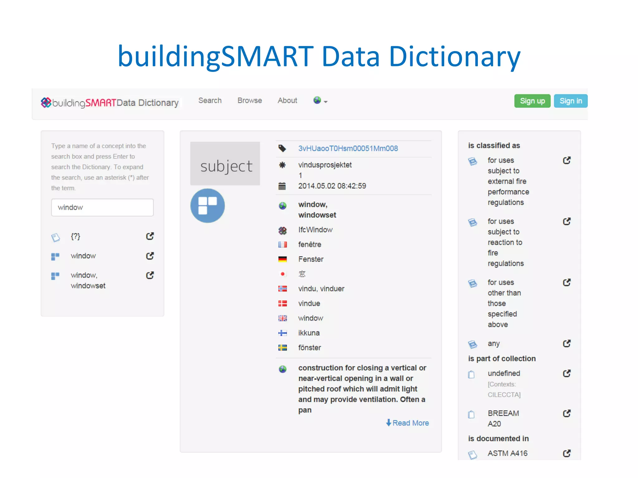 buildingSMART Data Dictionary
 