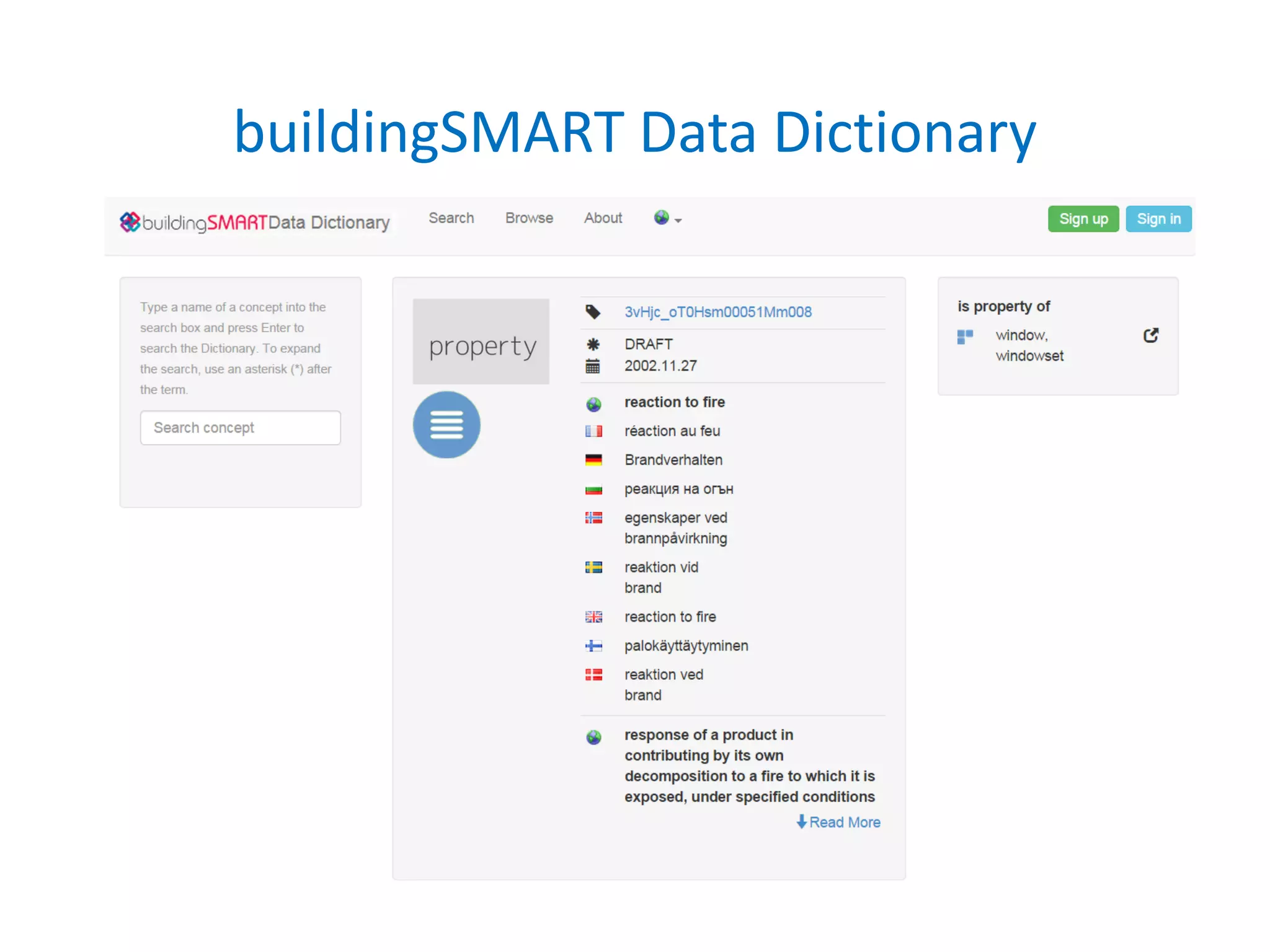 buildingSMART Data Dictionary
 