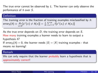 "PAC Learning - a discussion on the original paper by Valiant ...