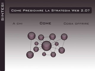 SINTESI

Come Presidiare La Strategia Web 2.0?

A chi

Come

Cosa offrire

 