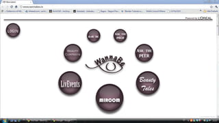 e

n na B
Wa

WannabeU

www.wannabeu.tv

Powered by

LOGIN
BeU TG

Beauty
Contests

Ask the
PROF

e

nna B
a
W

Ask the
PEER

Beauty
Tales

LivEvents
MIRCOM

Lucia Rampanti Design

 