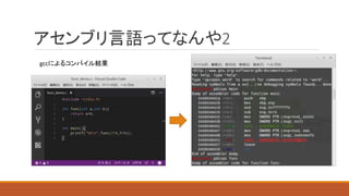 アセンブリ言語ってなんや2
gccによるコンパイル結果
 