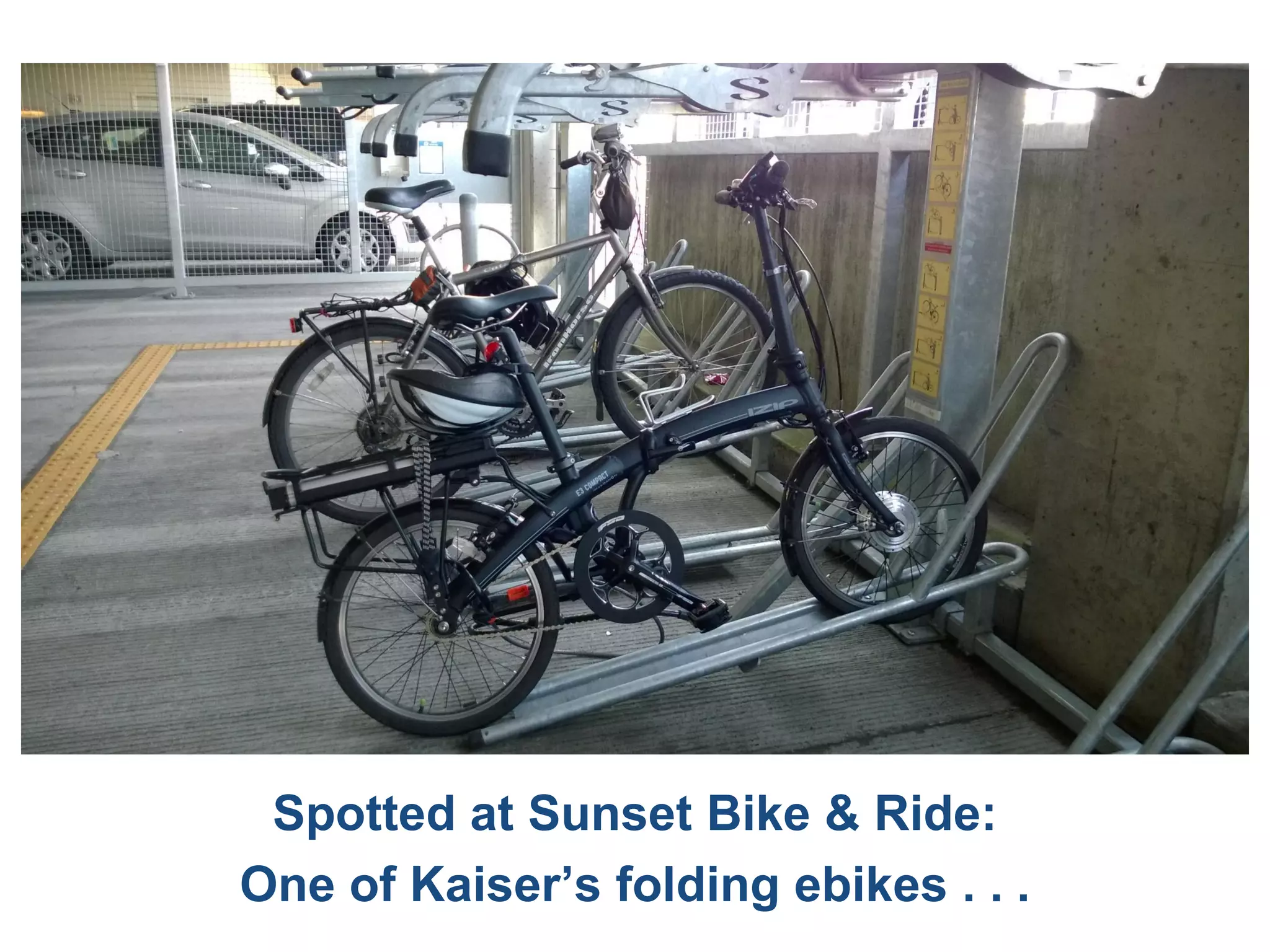 Spotted at Sunset Bike & Ride: 
One of Kaiser’s folding ebikes . . .  