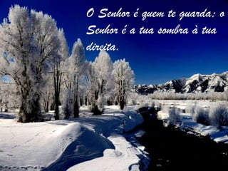 O Senhor é quem te guarda; oSenhor é a tua sombra à tuadireita. 