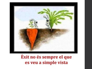 Èxit no és sempre el que
es veu a simple vista
 