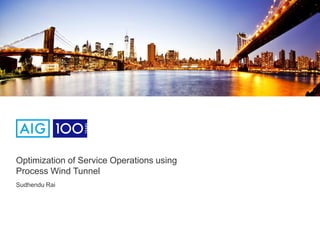 Optimization of Service Operations using
Process Wind Tunnel
Sudhendu Rai
FP