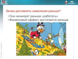 ©2016CloudBees,Inc.AllRightsReserved
• Они начинают раньше «работать»
• Финансовый эффект достигается раньше
Зачем доставлять изменения раньше?
14
 