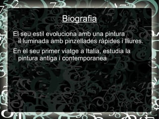 Es considerat el màxim represtenta a Espanya en l'ambit de la pintura. 