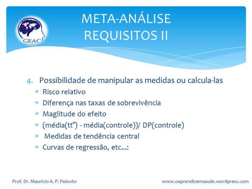 Metaanálise para a web Metaanálise para a web