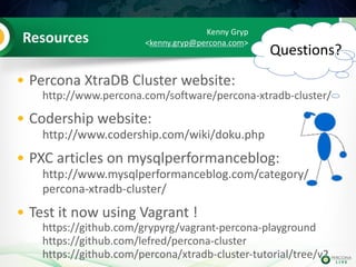 Dedicated shared ProxySQL
application server 1 application server 2 application server 3
PXC node 1 PXC node 2 PXC node 3
ProxySQL
71
 