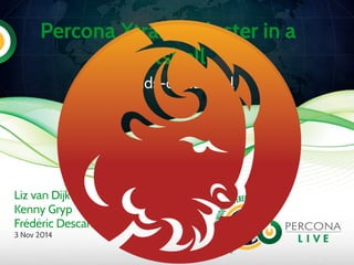 Percona XtraDB Cluster in a
nutshell
Hands-on tutorial
Liz van Dijk
Kenny Gryp
Frédéric Descamps
3 Nov 2014
 