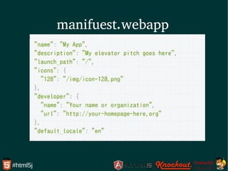 FirefoxOS
コミュニティ
#html5j
manifuest.webapp
 