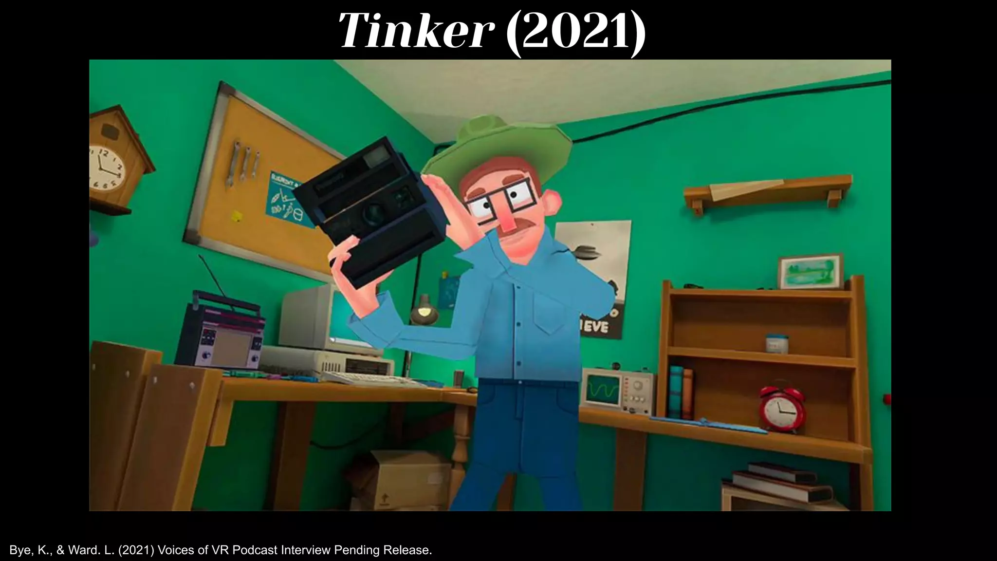 Tinker (2021)
Bye, K., & Ward. L. (2021) Voices of VR Podcast Interview Pending Release.
 