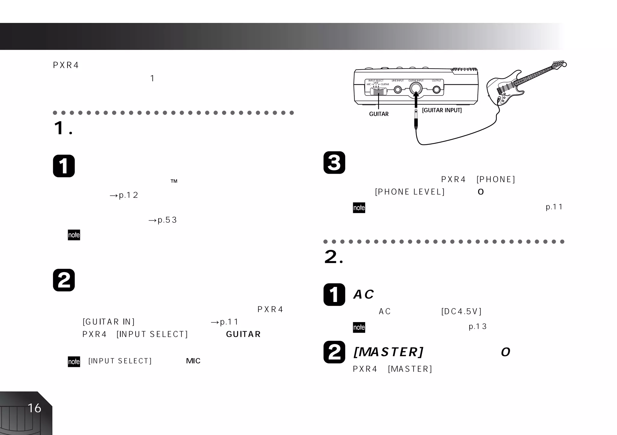 16
○ ○ ○ ○ ○ ○ ○ ○ ○ ○ ○ ○ ○ ○ ○ ○ ○ ○ ○ ○ ○ ○ ○ ○ ○ ○ ○ ○ ○
                                                                                       ™
                                          GUITAR
                        [GUITAR INPUT]                      ○ ○ ○ ○ ○ ○ ○ ○ ○ ○ ○ ○ ○ ○ ○ ○ ○ ○ ○ ○ ○ ○ ○ ○ ○ ○ ○ ○ ○
 