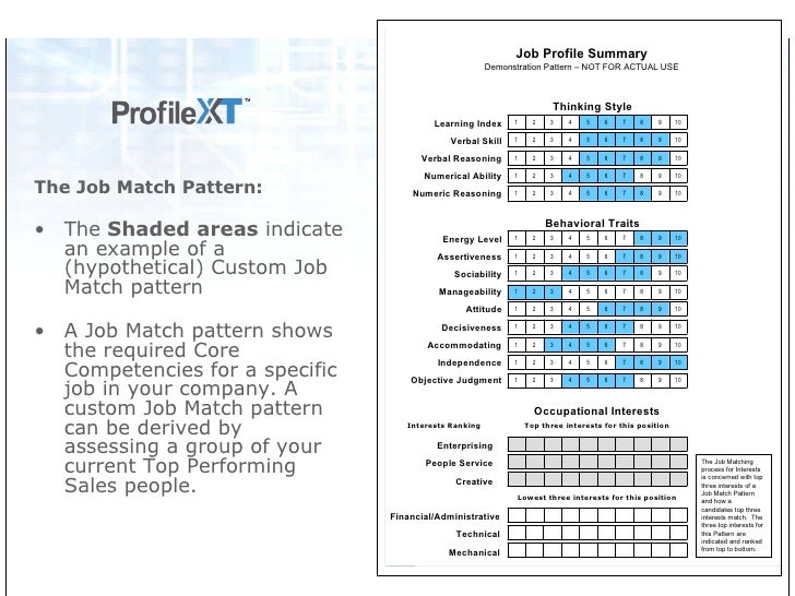 Profile XTSales Employee Assessment