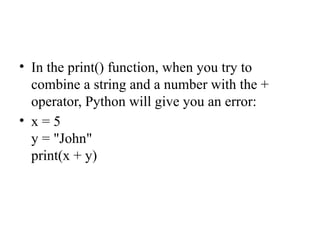 Python in easy way It includes different data type | PPTX