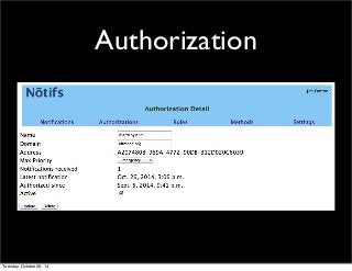 Authorization 
Tuesday, October 28, 14 
 