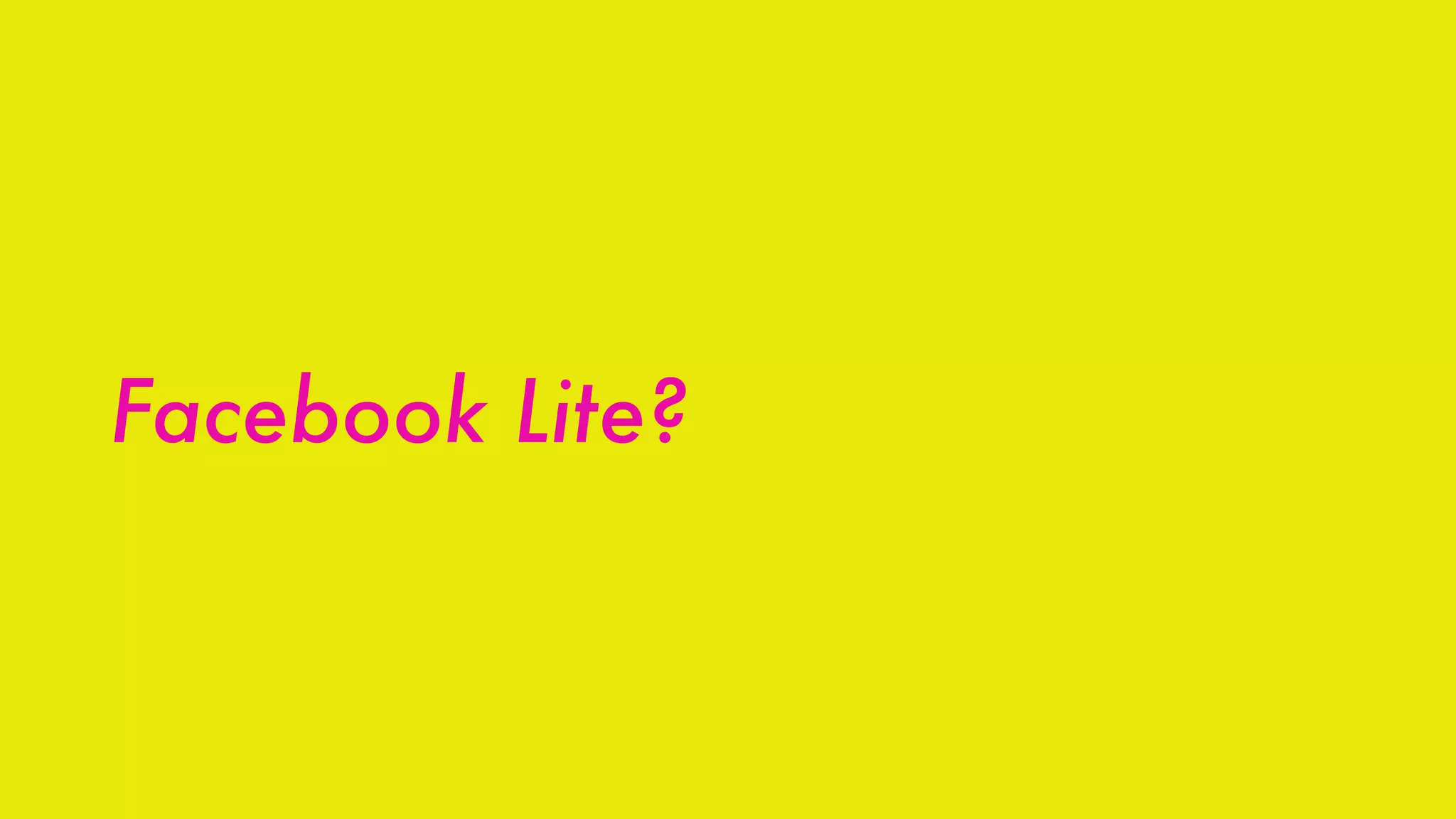 Facebook Lite?
 