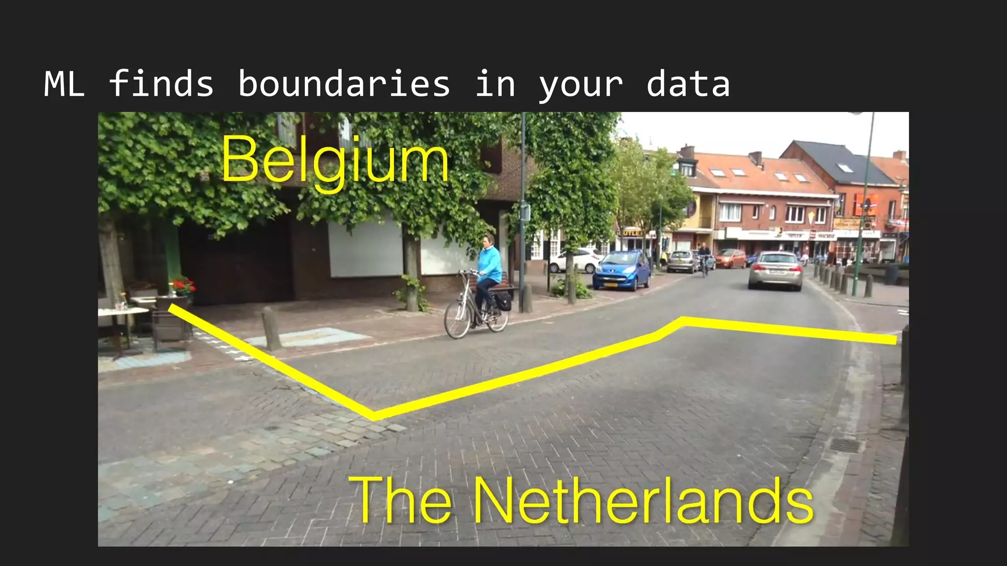 ML finds boundaries in your data
 