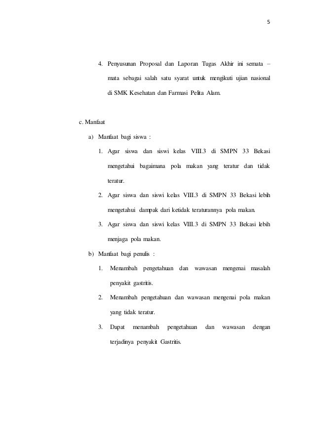 Proposal Tugas Akhir Hubungan Pola Makan Yang Tidak 