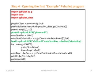 PyBullet installation and A differential | PPTX