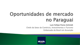 Luiz Fellipe Flores Schmidt
Chefe do Setor de Comércio, Investimentos e Turismo
Embaixada do Brasil em Assunção
 