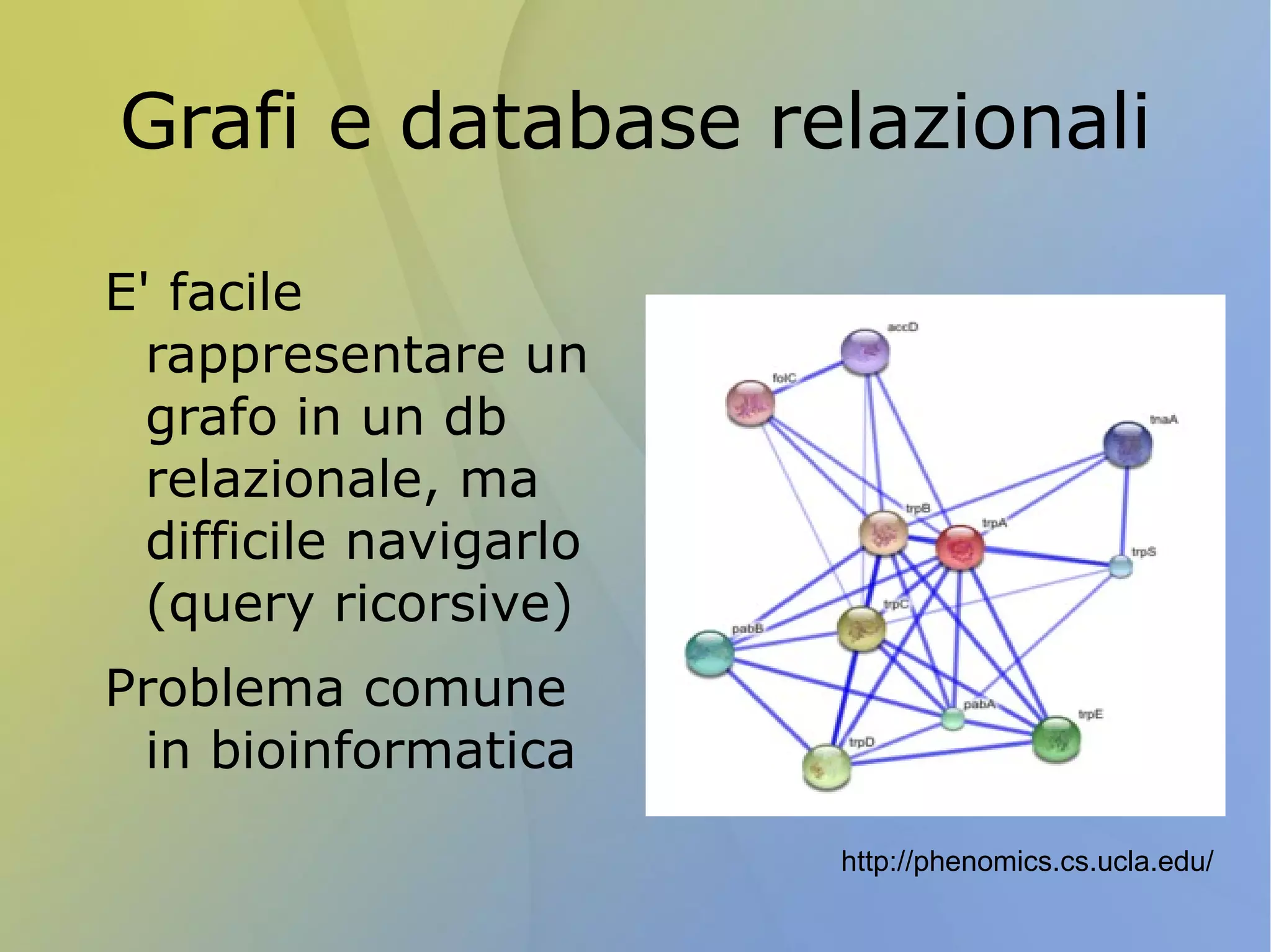 Esempio di pipeline (Makefile) all :  get_sequences result1 result2 get_sequences :  python download_sequence.py -gene 'XYZ' -database 'ncbi' -... python .... result1 :  python calculate_result.py --input data1.txt result2 :  data2.txt cut -f 1, 3 data2.txt > result2.txt 