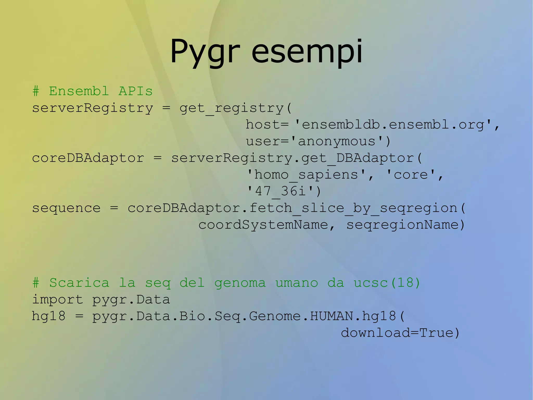 Python e testing Python ha delle buone librerie per il testing Doctest  -> esempi inclusi nella documentazione 
