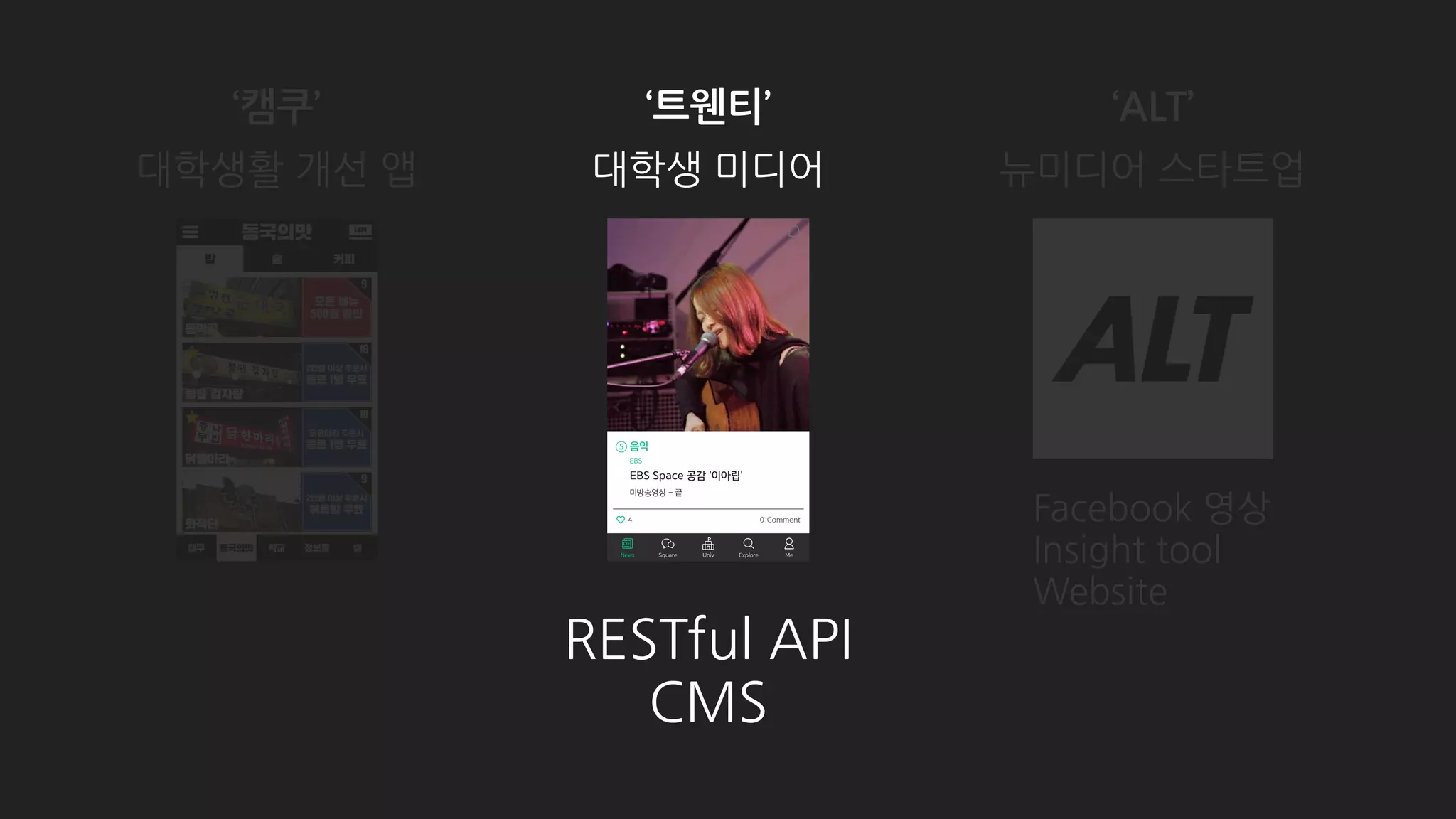 ‘트웬티’ 앱을 개발하던 2015년 9월쯤,
Python과 Django를 알게 됐고,
덕분에 RESTful API와 CMS를 쉽고 빠르게 만들 수 있었습니다.
 